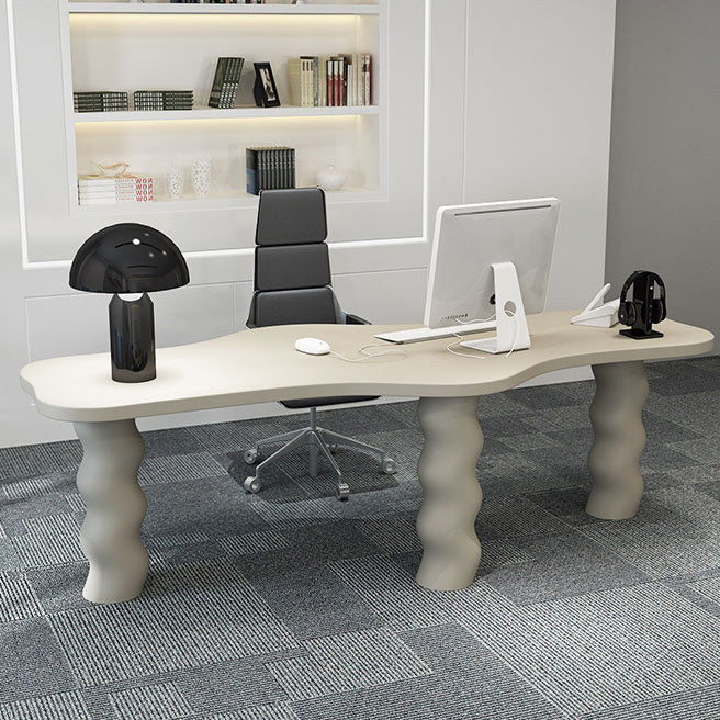 Bourse industriel beige en bois artificiel et en bois massif bureau de bureau Parsons