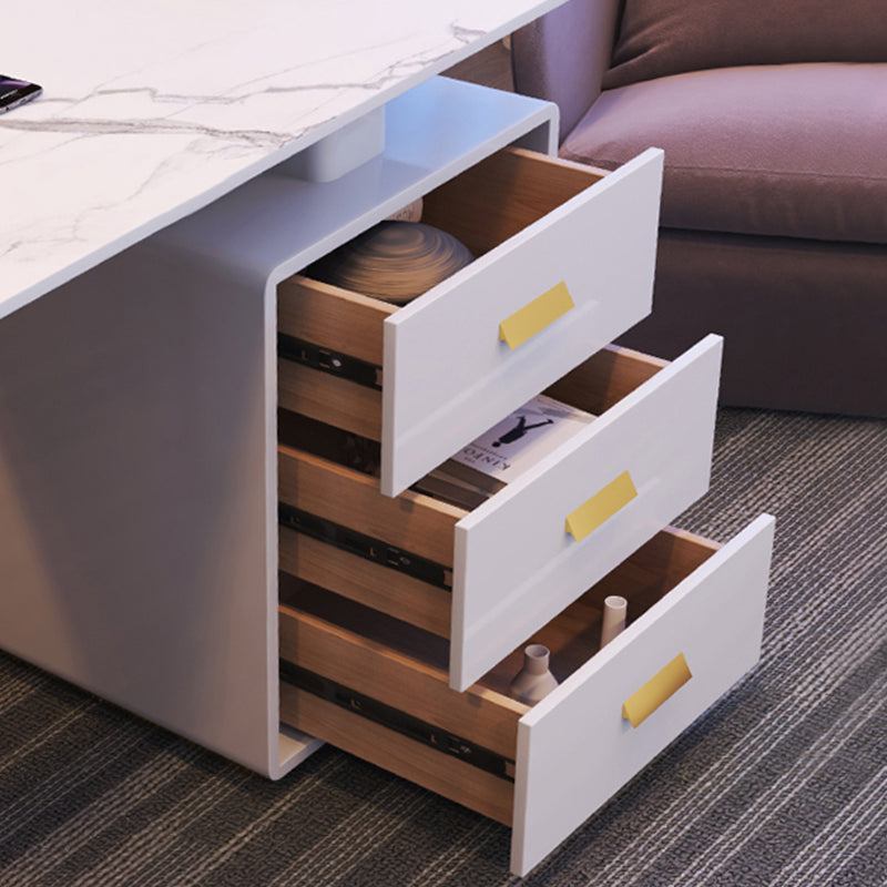 Bureau d'écriture blanc piédestal 23,6 "bureau rectangulaire de large pour la maison