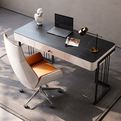 Bureau d'écriture en marbre contemporain 1 Drawer Bureau de bureau pour la maison