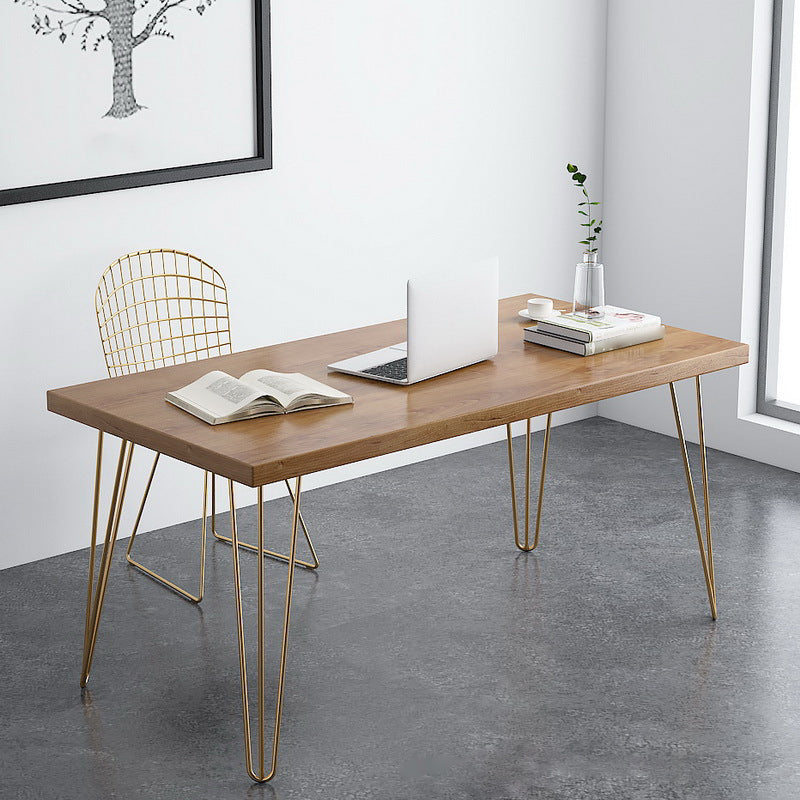 Houten schrijfbureau rechthoekig natuurlijk kantoorbureau voor kantoor