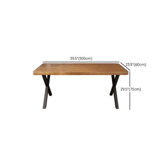 Bureau de bureau rectangulaire industriel naturel bureau d'écriture en bois massif