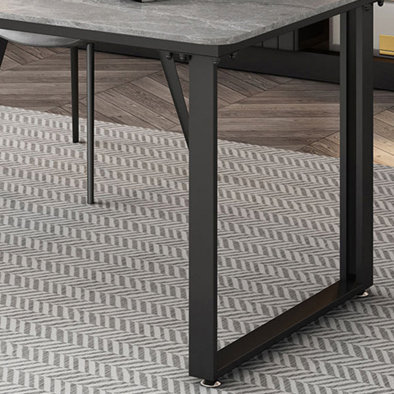 Industrieller Marmorschreiberschreibtisch Zinnbüro mit Metallbeinen