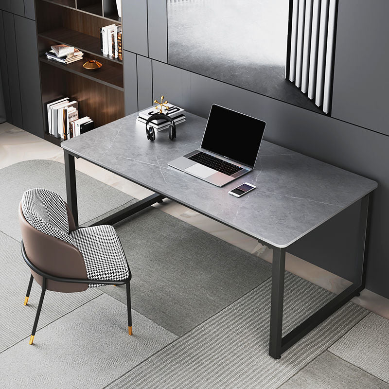 Rectangular Dark Taupe Writing Desk Sled Industrial Office Desk for Home 63"L x 31.5"W x 29.5"H Clearhalo 'furn' 'furn_office_desk' 'Furniture' 'Office Desks' 'Office Furniture' 'office_desk' 6200216