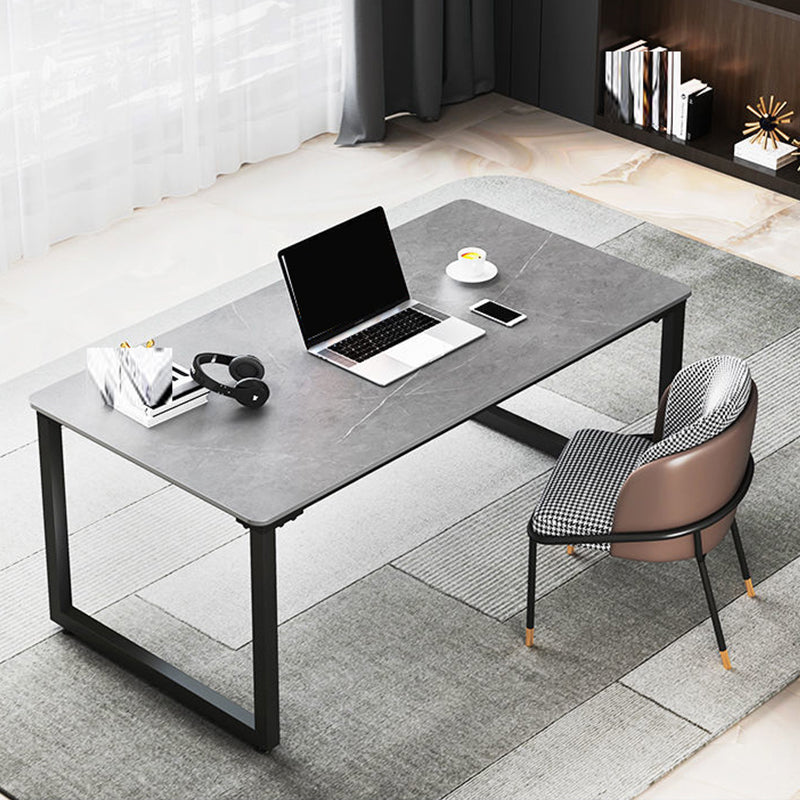 Rectangular Dark Taupe Writing Desk Sled Industrial Office Desk for Home 51.2"L x 27.6"W x 29.5"H Clearhalo 'furn' 'furn_office_desk' 'Furniture' 'Office Desks' 'Office Furniture' 'office_desk' 6200220