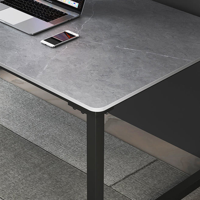 Rectangular Dark Taupe Writing Desk Sled Industrial Office Desk for Home Clearhalo 'furn' 'furn_office_desk' 'Furniture' 'Office Desks' 'Office Furniture' 'office_desk' 6200222