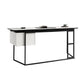 Sled Industrial Office Desk Grey and White Rectangular Writing Desk