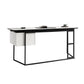 Sled Industrial Office Desk Grey and White Rectangular Writing Desk