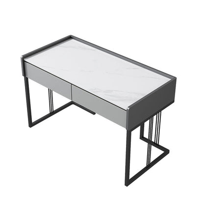 Marmeren industrieel kantoor schrijven bureau rechthoekige kantoorbureau met 2 laden