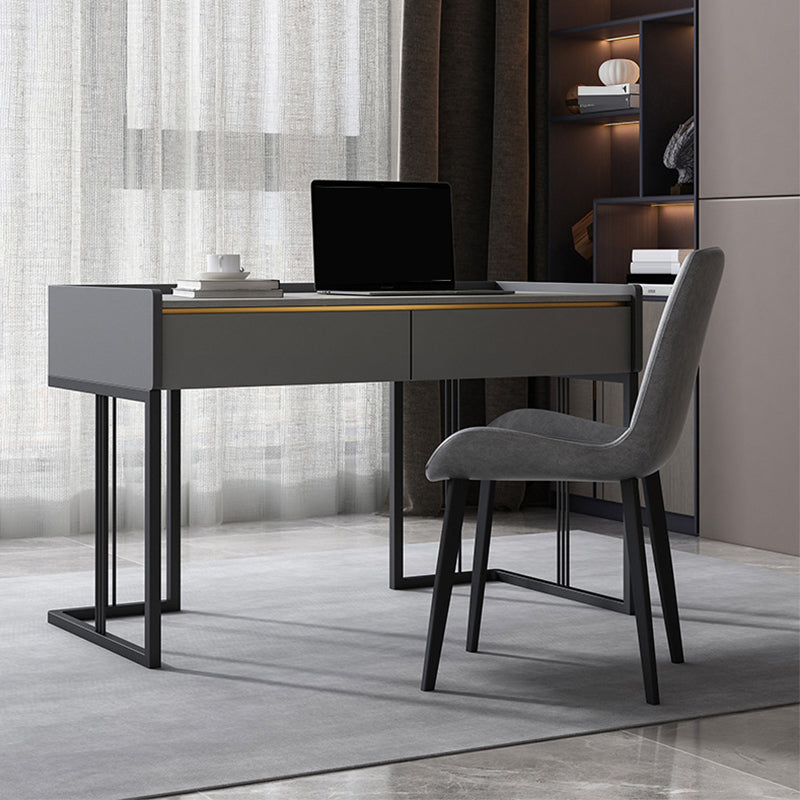 Marmeren industrieel kantoor schrijven bureau rechthoekige kantoorbureau met 2 laden