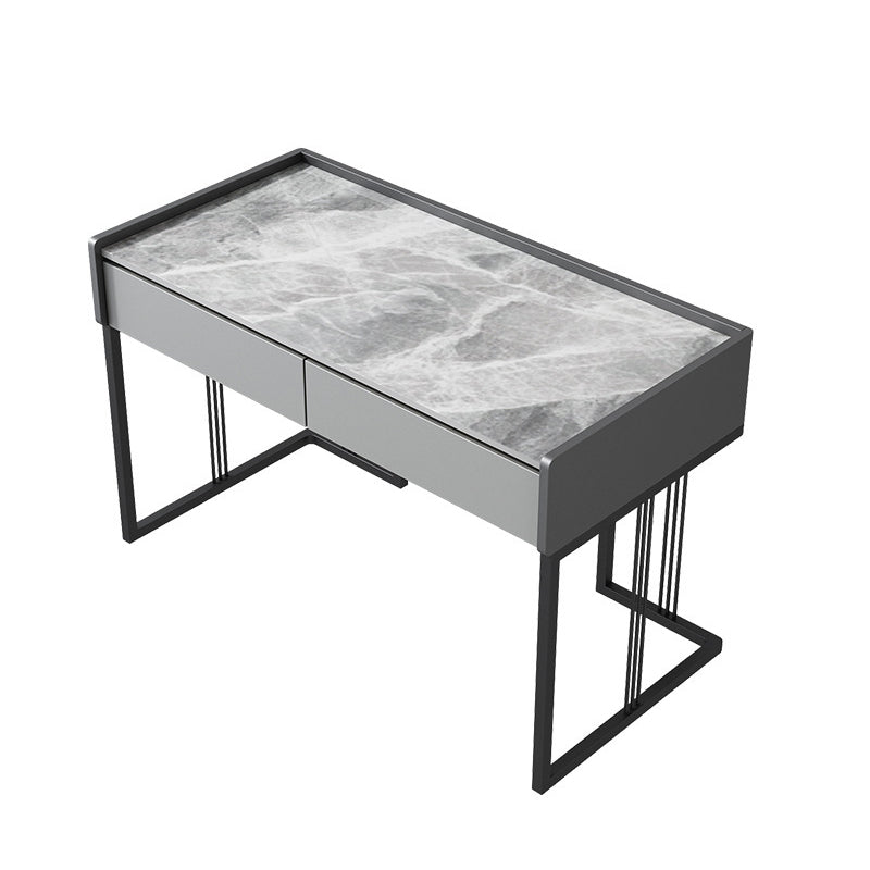 Marmeren industrieel kantoor schrijven bureau rechthoekige kantoorbureau met 2 laden