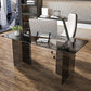 Rectangle Home Writing Table Modern Glass Working Desk with Glass Legs