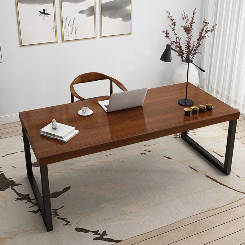 Solid Wood Natural Rectangular Writing Desk Modern Meeting Desk for Office 78.7"L x 31.5"W x 29.5"H Clearhalo 'furn' 'furn_office_desk' 'Furniture' 'Office Desks' 'Office Furniture' 'office_desk' 6200285