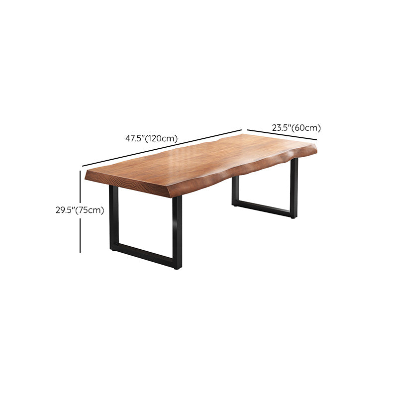 Sled Industrial Writing Desk Brown et bureau noir avec pin et métal