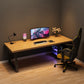 Escritorio de escritura rectangular de madera sólida Home Modern Gaming Desk en natural