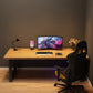 Escritorio de escritura rectangular de madera sólida Home Modern Gaming Desk en natural