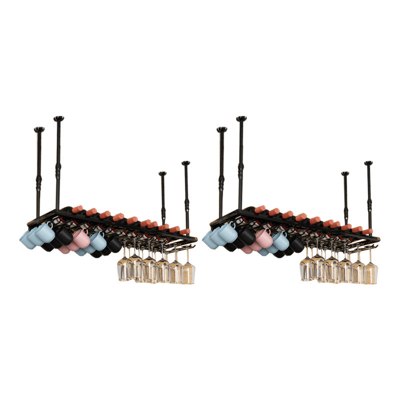 Bouteille à vin en métal industriel et rack en verre Kit de support à vin suspendu