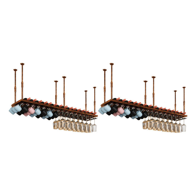 Bouteille à vin en métal industriel et rack en verre Kit de support à vin suspendu