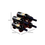 Mid-Century Modern Wine Bottle Rack Tabletop Solid Wood Bottle Holder in Torched Brown