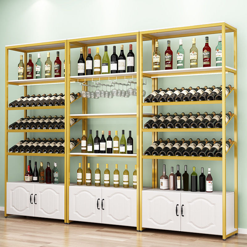 Porte-vin moderne du milieu du siècle autoportant en bois de vin et de vin en métal en bois fabriqué en bois