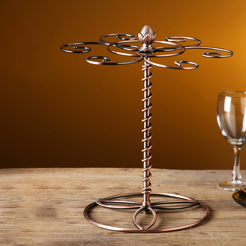 Modern Bike/ Boat/ Tree Metal Wine Racks Tabletop Wine Rack Kit in Brass 10"L x 10"W x 11"H Clearhalo 'furn' 'furn_wine_racks' 'Furniture' 'Kitchen & Dining Furniture' 'Wine Racks' 'wine_racks' 6200763