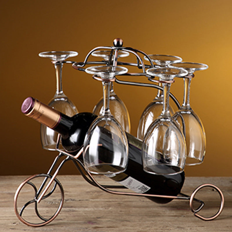Modern Bike/ Boat/ Tree Metal Wine Racks Tabletop Wine Rack Kit in Brass Clearhalo 'furn' 'furn_wine_racks' 'Furniture' 'Kitchen & Dining Furniture' 'Wine Racks' 'wine_racks' 6200779