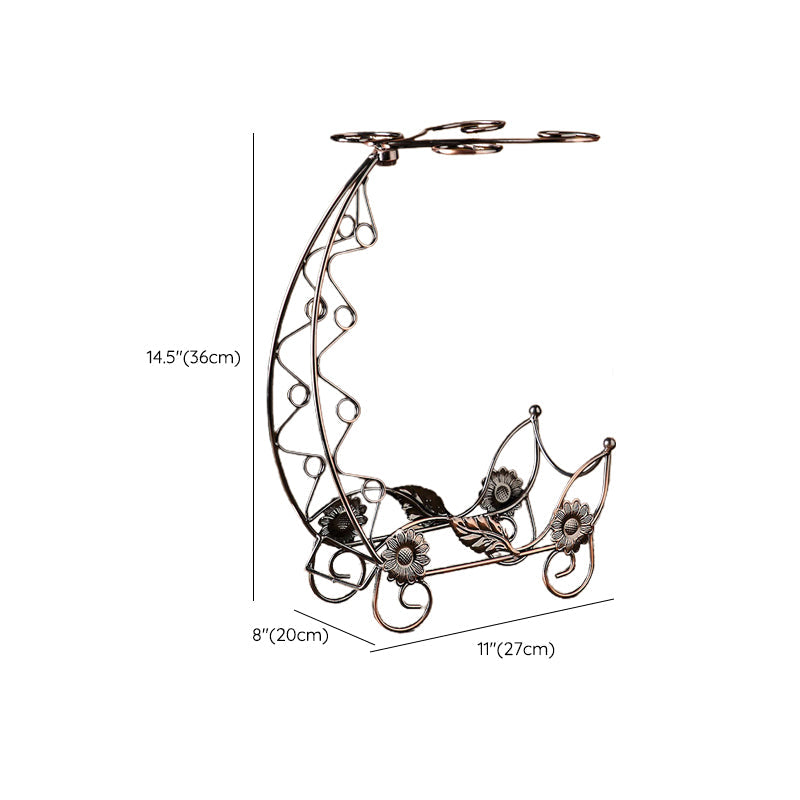 Modern Bike/ Boat/ Tree Metal Wine Racks Tabletop Wine Rack Kit in Brass Clearhalo 'furn' 'furn_wine_racks' 'Furniture' 'Kitchen & Dining Furniture' 'Wine Racks' 'wine_racks' 6200788