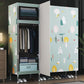 Cloth Cabinet Steel Pipe Wardrobe Cabinet, Modern 3-door Wardrobe Armoire Clearhalo 'Armoires & Wardrobes' 'armoires_wardrobes' 'Bedroom Furniture' 'furn' 'furn_armoires_wardrobes' 'Furniture' 6200796
