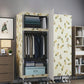 Cloth Cabinet Steel Pipe Wardrobe Cabinet, Modern 3-door Wardrobe Armoire 41"L x 69"W x 18"H Fruit Clearhalo 'Armoires & Wardrobes' 'armoires_wardrobes' 'Bedroom Furniture' 'furn' 'furn_armoires_wardrobes' 'Furniture' 6200818