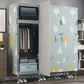 Cloth Cabinet Steel Pipe Wardrobe Cabinet, Modern 3-door Wardrobe Armoire 50"L x 69"W x 18"H Forest Clearhalo 'Armoires & Wardrobes' 'armoires_wardrobes' 'Bedroom Furniture' 'furn' 'furn_armoires_wardrobes' 'Furniture' 6200825