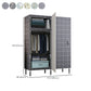 Cloth Cabinet Steel Pipe Wardrobe Cabinet, Modern 3-door Wardrobe Armoire Clearhalo 'Armoires & Wardrobes' 'armoires_wardrobes' 'Bedroom Furniture' 'furn' 'furn_armoires_wardrobes' 'Furniture' 6200833