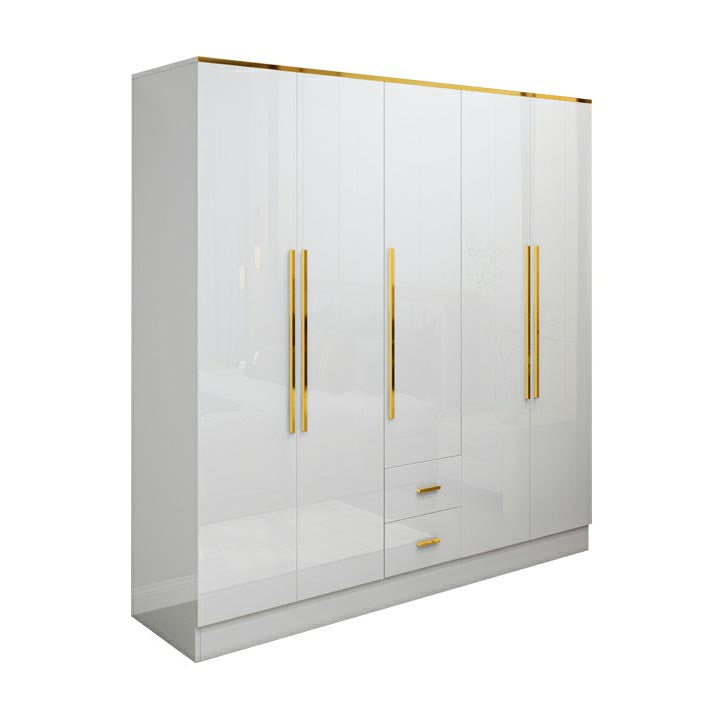 Armoire européenne moderne simple filet rouge luxe luxe petite chambre familiale