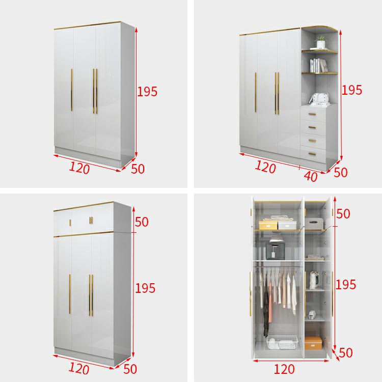 Armoire européenne moderne simple filet rouge luxe luxe petite chambre familiale