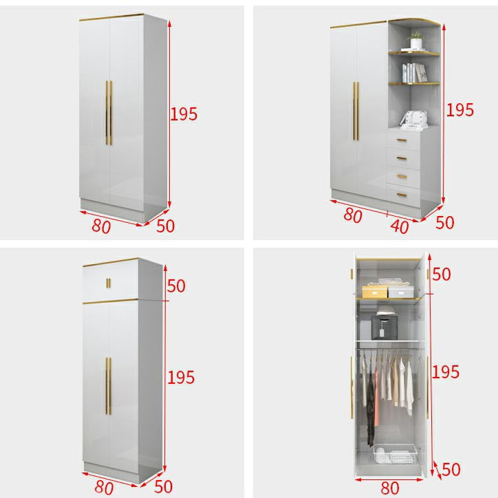 Armoire européenne moderne simple filet rouge luxe luxe petite chambre familiale