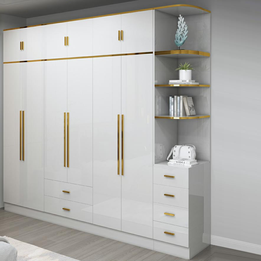 Armoire européenne moderne simple filet rouge luxe luxe petite chambre familiale