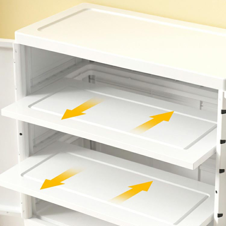 Weiße Plastikfamiliengarderobe 2 Türen Garderobenschrank für Zuhause