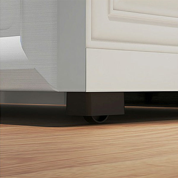 Armadio moderno bianco moderno a 2 porte con cassetti del guardaroba di plastica