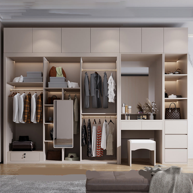 Modern Sliding Door Storage Cabinet Wooden Wardrobe Cabinet with Garment Rod Clearhalo 'Armoires & Wardrobes' 'armoires_wardrobes' 'Bedroom Furniture' 'furn' 'furn_armoires_wardrobes' 'Furniture' 6200951
