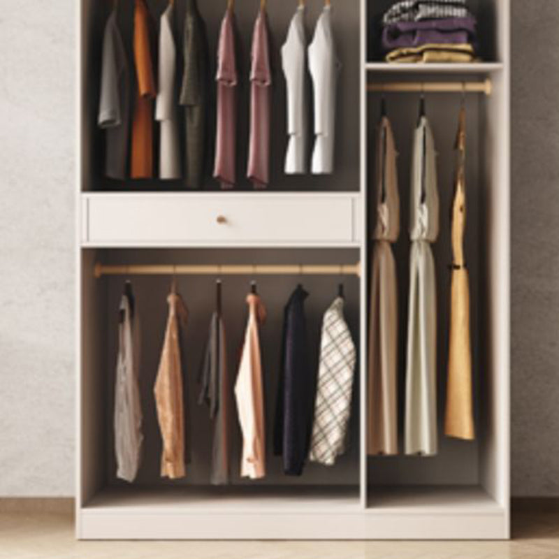 Armoire d'armoire de chambre à coucher de style moderne armoire de rangement en bois avec canne de vêtements