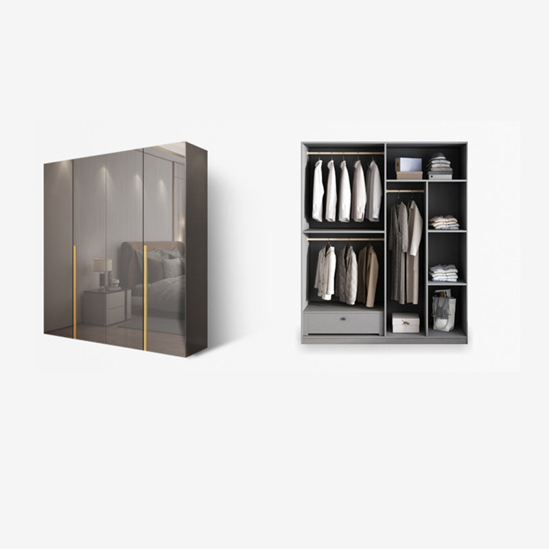 Slaapkamer Moderne opbergkast houten garderobe kast met kledingstaaf