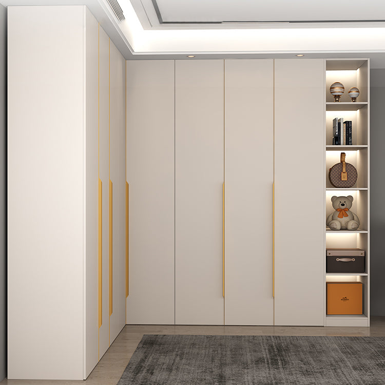 White Colour Wardrobe Contemporary Wooden Wardrobe Closet with Drawer Clearhalo 'Armoires & Wardrobes' 'armoires_wardrobes' 'Bedroom Furniture' 'furn' 'furn_armoires_wardrobes' 'Furniture' 6201021
