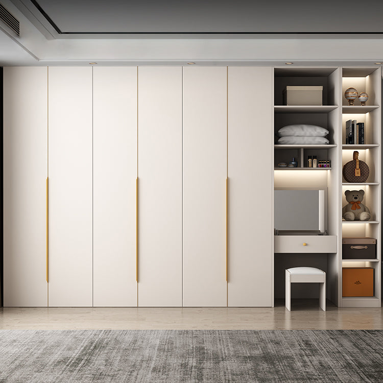 White Colour Wardrobe Contemporary Wooden Wardrobe Closet with Drawer Clearhalo 'Armoires & Wardrobes' 'armoires_wardrobes' 'Bedroom Furniture' 'furn' 'furn_armoires_wardrobes' 'Furniture' 6201030