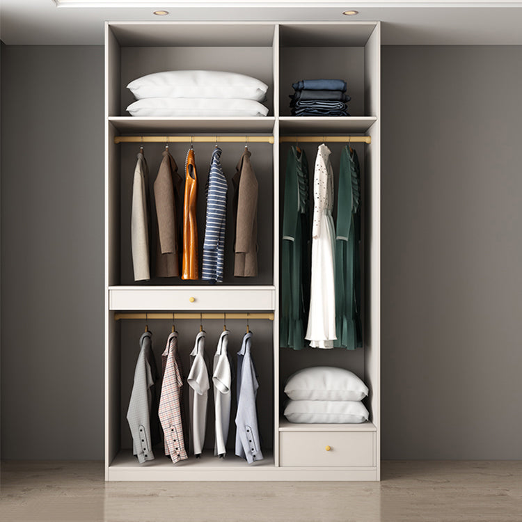 White Colour Wardrobe Contemporary Wooden Wardrobe Closet with Drawer Clearhalo 'Armoires & Wardrobes' 'armoires_wardrobes' 'Bedroom Furniture' 'furn' 'furn_armoires_wardrobes' 'Furniture' 6201031