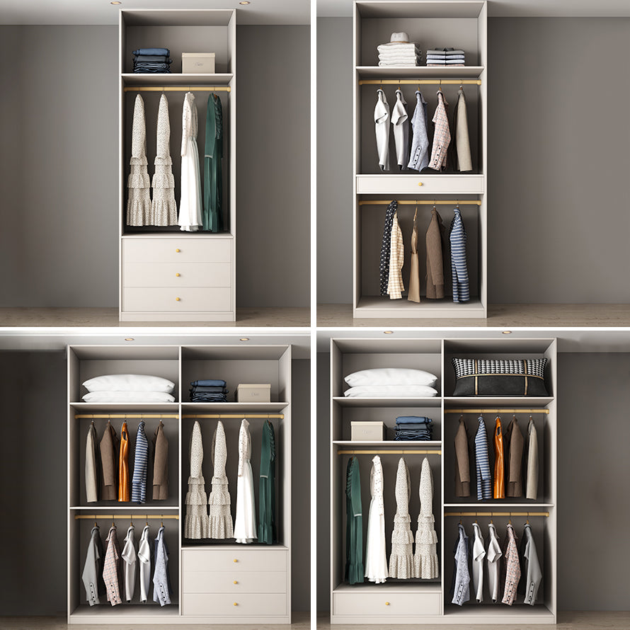 White Colour Wardrobe Contemporary Wooden Wardrobe Closet with Drawer Clearhalo 'Armoires & Wardrobes' 'armoires_wardrobes' 'Bedroom Furniture' 'furn' 'furn_armoires_wardrobes' 'Furniture' 6201033