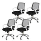 Modern Desk Chair Lumbar Support Mesh Mid-Back Office Chair in Black 4 Piece Set Clearhalo 'furn' 'furn_office_chair' 'Furniture' 'Office Chairs' 'Office Furniture' 'office_chair' 6201092