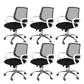 Modern Desk Chair Lumbar Support Mesh Mid-Back Office Chair in Black 6 Piece Set Clearhalo 'furn' 'furn_office_chair' 'Furniture' 'Office Chairs' 'Office Furniture' 'office_chair' 6201094