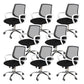 Modern Desk Chair Lumbar Support Mesh Mid-Back Office Chair in Black 8 Piece Set Clearhalo 'furn' 'furn_office_chair' 'Furniture' 'Office Chairs' 'Office Furniture' 'office_chair' 6201096