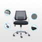 Modern Desk Chair Lumbar Support Mesh Mid-Back Office Chair in Black Clearhalo 'furn' 'furn_office_chair' 'Furniture' 'Office Chairs' 'Office Furniture' 'office_chair' 6201100