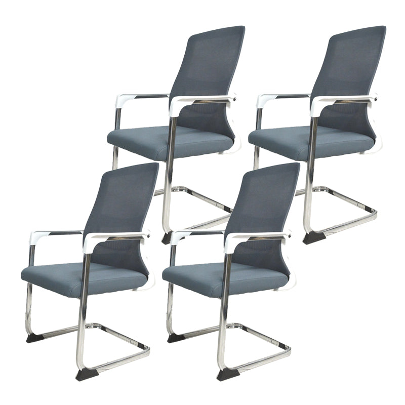 22"W Contemporary Desk Chair Breathable AirGrid Fixed Arms Office Chair Grey 4 Piece Set Clearhalo 'furn' 'furn_office_chair' 'Furniture' 'Office Chairs' 'Office Furniture' 'office_chair' 6201107