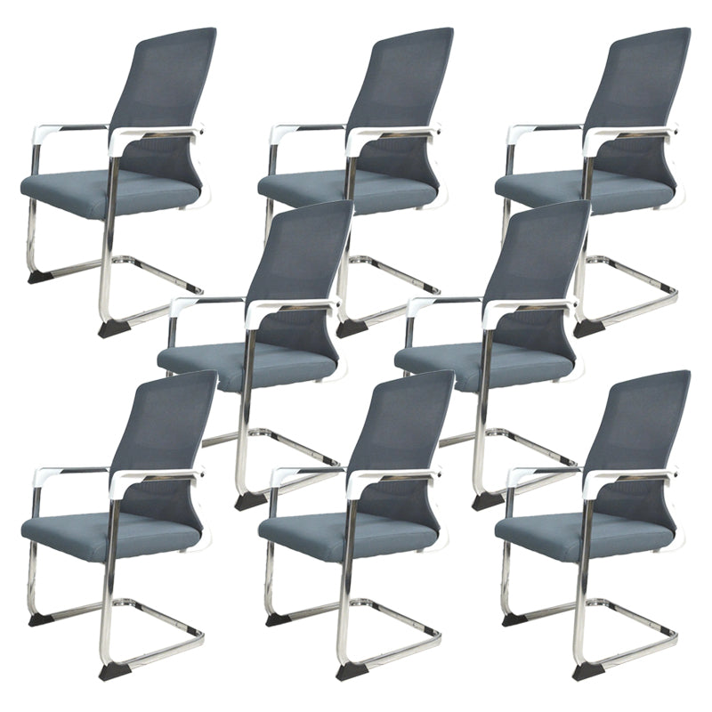 22"W Contemporary Desk Chair Breathable AirGrid Fixed Arms Office Chair Grey 8 Piece Set Clearhalo 'furn' 'furn_office_chair' 'Furniture' 'Office Chairs' 'Office Furniture' 'office_chair' 6201111