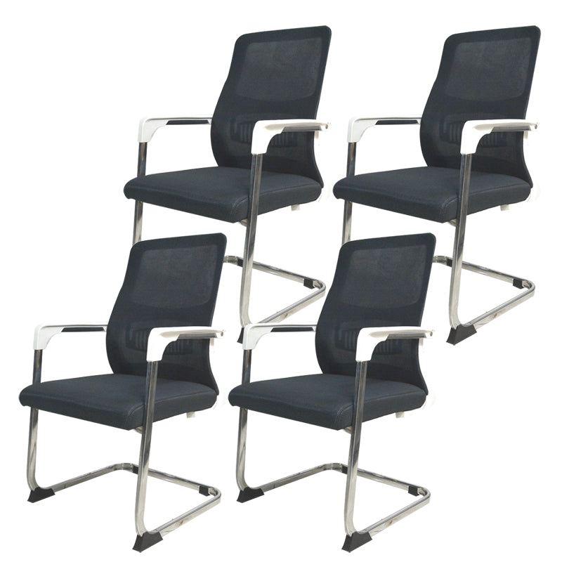 22"W Contemporary Desk Chair Breathable AirGrid Fixed Arms Office Chair Black 4 Piece Set Clearhalo 'furn' 'furn_office_chair' 'Furniture' 'Office Chairs' 'Office Furniture' 'office_chair' 6201116